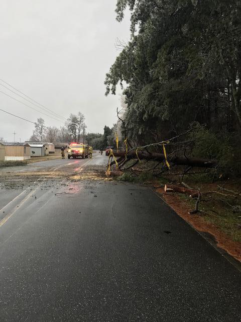 Remember to use caution when driving durning and after winter weather. Crews were only able to remove part of the tree due to the size and location of the tree down. DOT was called to remove the rest and for clean up. 